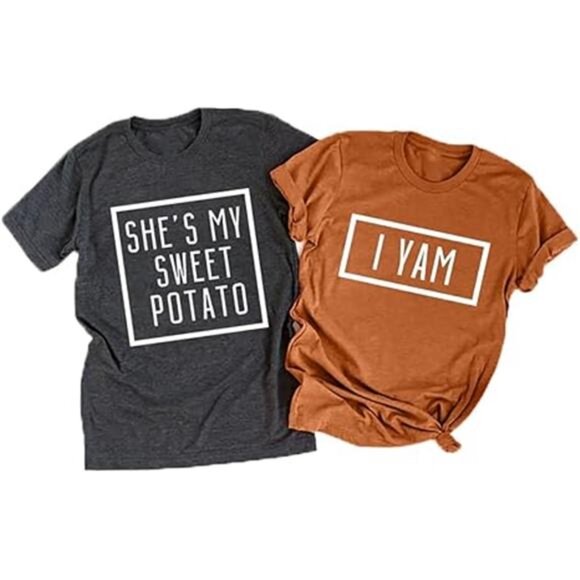 She's My Sweet Potato I Yam Shirt - Thanksgiving Matching Couples Tee - Picture 7 of 7
